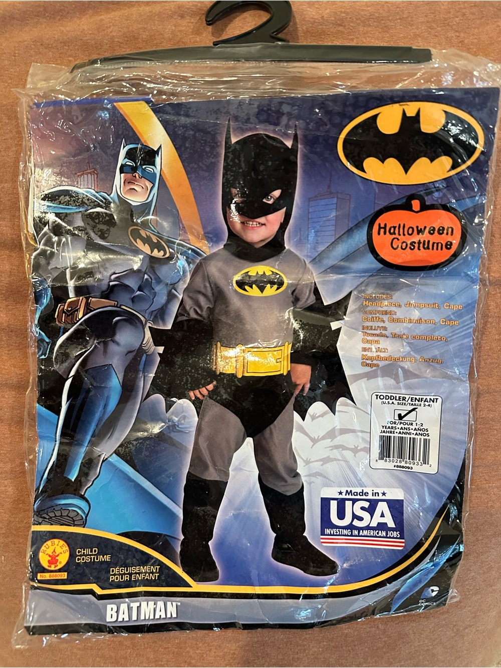 Batman Toddler Costume - Black, Gray & Yellow